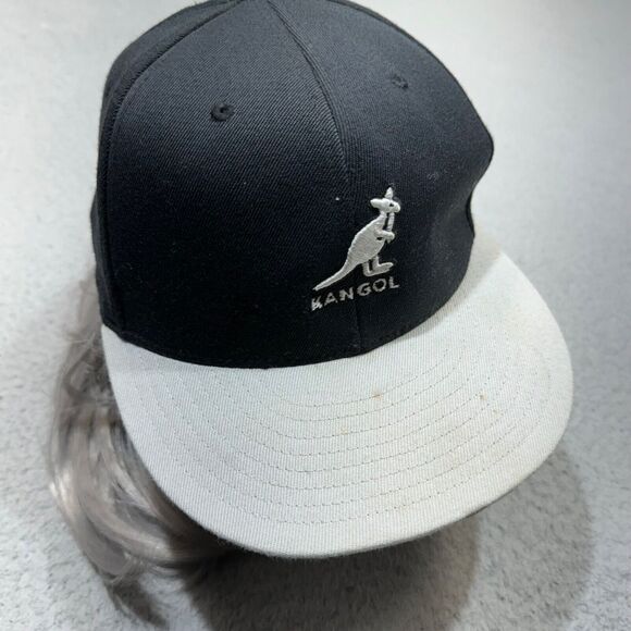 Kangol Hat Cap Medium Fitted Black Wool Blend Color Block Hip Hop Flexfit‎ Mens - Picture 1 of 12